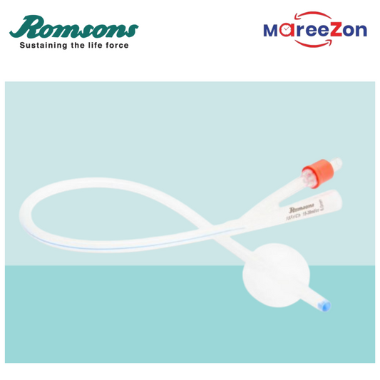 Romsons Silko Cath Silicone Foley Balloon Catheter | 100% Silicone | Sizes: 12, 14, 16, 18 | Pack of 2 | Sterile & Long-Term Use