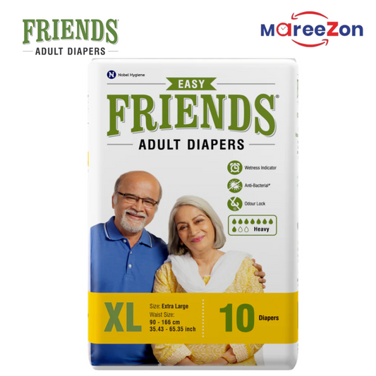 Friends Easy Adult Diaper – Tape Style | Unisex | Pack of 30