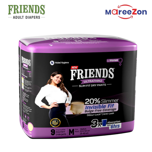 Friends UltraThinz Slim Fit Dry Pants for Women – Ultra-Thin Adult Diaper Pants with Invisible Fit & Odour Lock