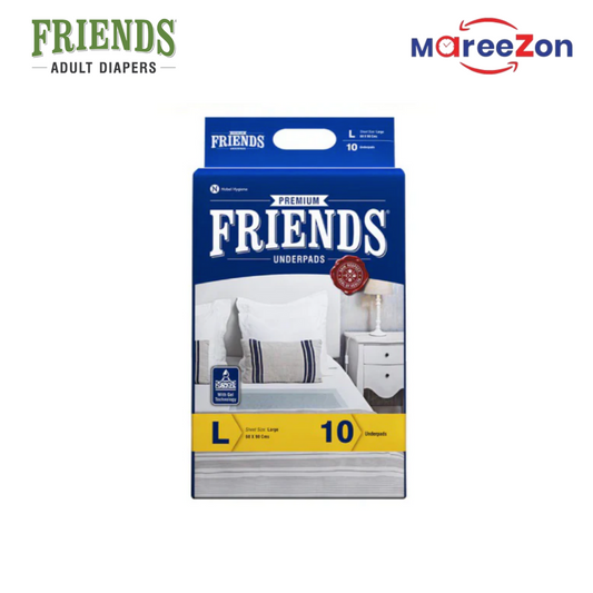 Friends Premium Underpads, Large 60 X 90 cm, Super Absorbent Polymer & Soft Surface