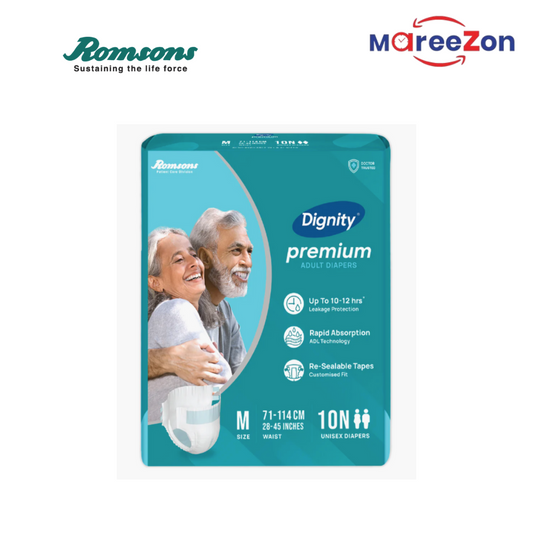 Dignity Premiu Dignity Premium Adult Diapers (Tape Style) | 30-Piece Pack | Up to 12-Hour Protection | Unisex | M, L, XL Sizesm Adult Diapers – Tape Style