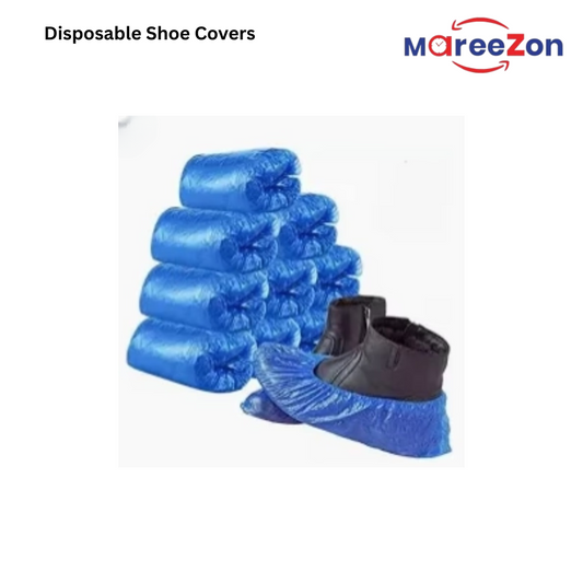 Mareezon Disposable Shoe Covers | Pack of 100 | Poly Elastic & Woven Options