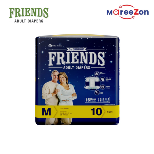 Friends Overnight Adult Diapers – Tape Style | Unisex | Pack of 30