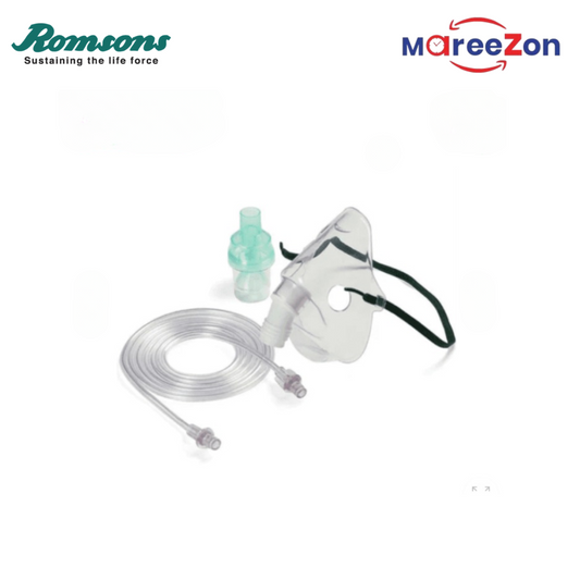 Romsons Aero Mist Nebulizer Cup and Mask Set | Fast Nebulization Therapy | 210 cm Tubing | GS-2074