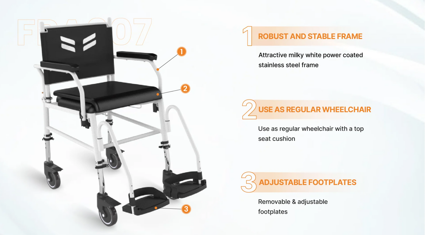 ARCATRON Prime FPA007  Shower Commode Wheelchair