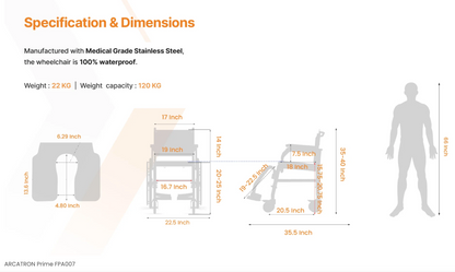 ARCATRON Prime FPA007  Shower Commode Wheelchair