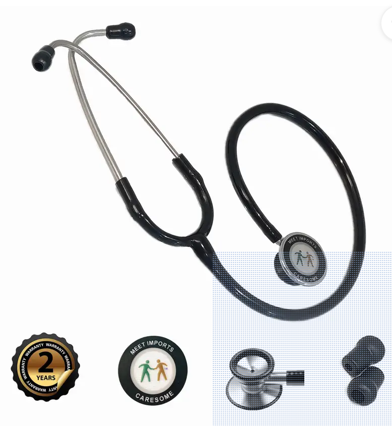 Caresome MI 225 Acoustic Stethoscope – Precision Diagnosis for Medical Professionals and Students (Black)