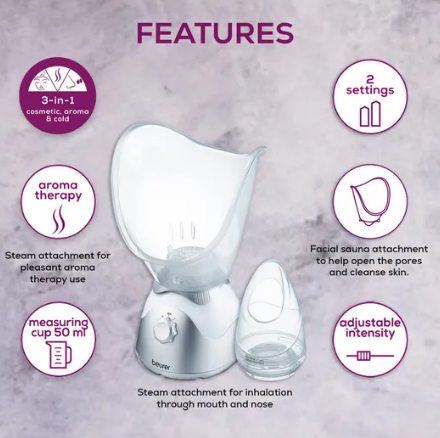 Beurer FS50 Facial Sauna & Steam Inhaler – 3-in-1 Skincare & Wellness Essential