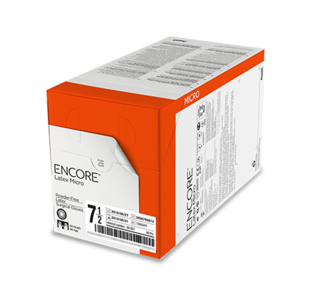 Ansell Encore Latex Micro Surgical Gloves – Powder Free | Sizes: 6.5, 7, 7.5 | Pack of 50 Pairs – Size 6.5 (Pack of 50)