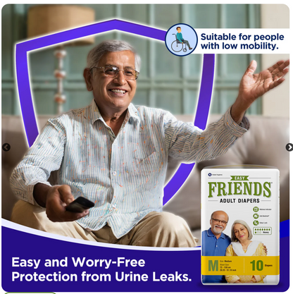 Friends Easy Adult Diaper – Tape Style | Unisex | Pack of 30