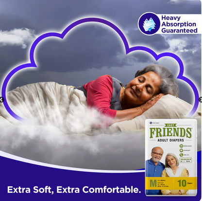 Friends Easy Adult Diaper – Tape Style | Unisex | Pack of 30
