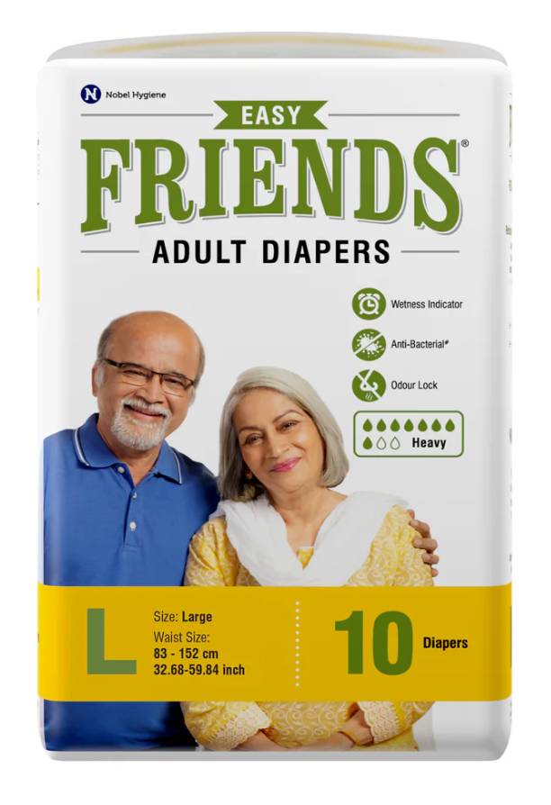 Friends Easy Adult Diaper – Tape Style | Unisex | Pack of 30